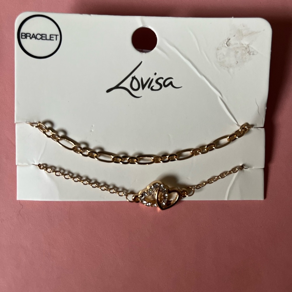 Gold Layered Bracelet Set with Chunky Links